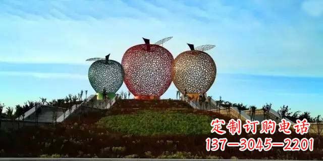 金华精美大气的不锈钢苹果雕塑