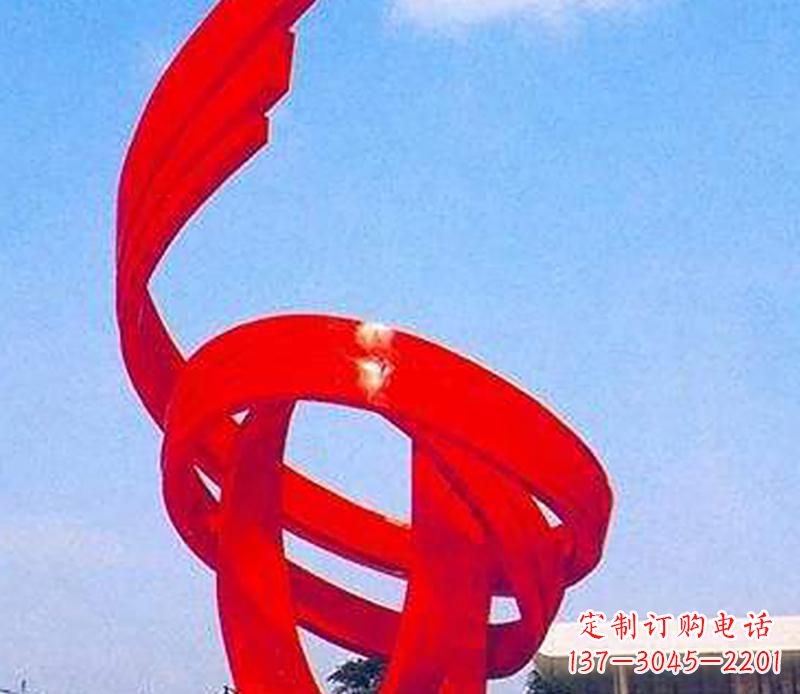 金华中领雕塑出品:不锈钢螺旋飘带景观雕塑