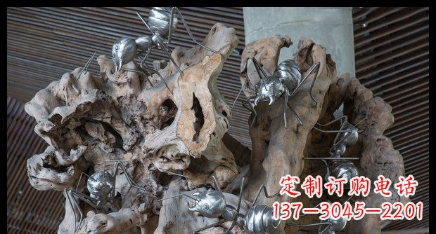 金华展现自然的优雅——不锈钢蚂蚁上树景观雕塑