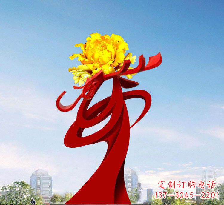 金华中领雕塑:牡丹花开,把美景永久定格