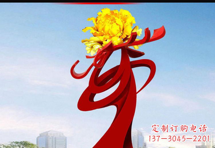 金华欣赏静谧的雕塑之美:不锈钢牡丹花雕塑