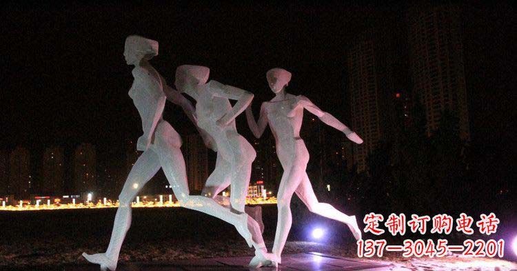 金华优雅靓丽的女性不锈钢跑步雕塑