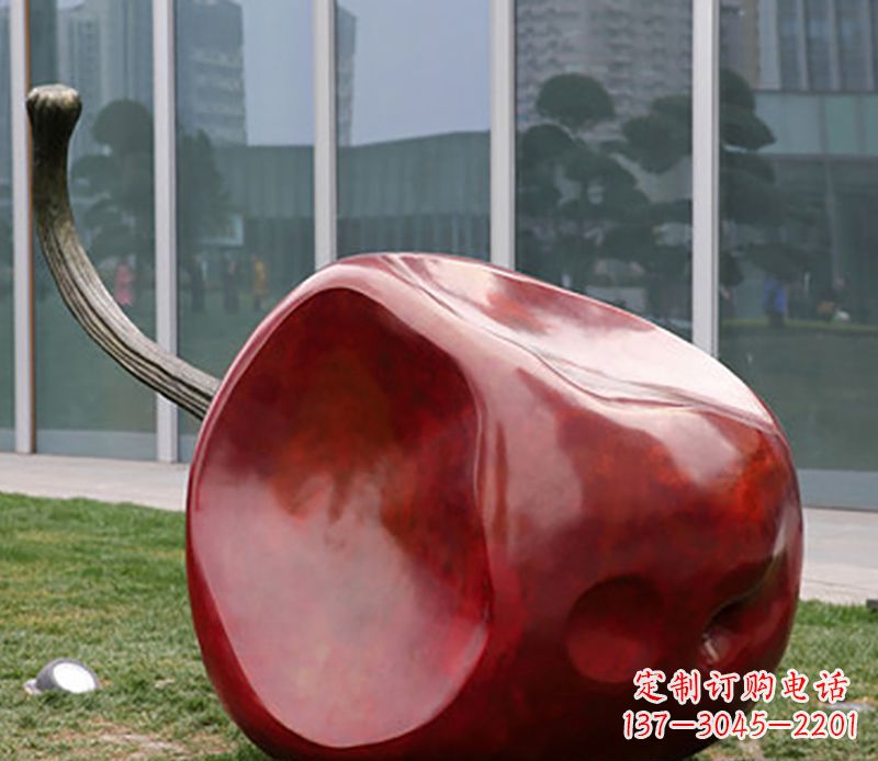金华广场不锈钢苹果雕塑