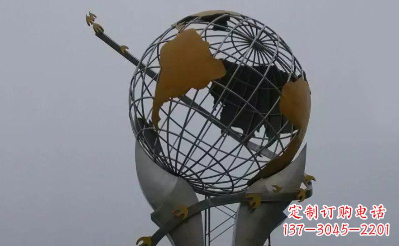 金华广场不锈钢手托地球雕塑