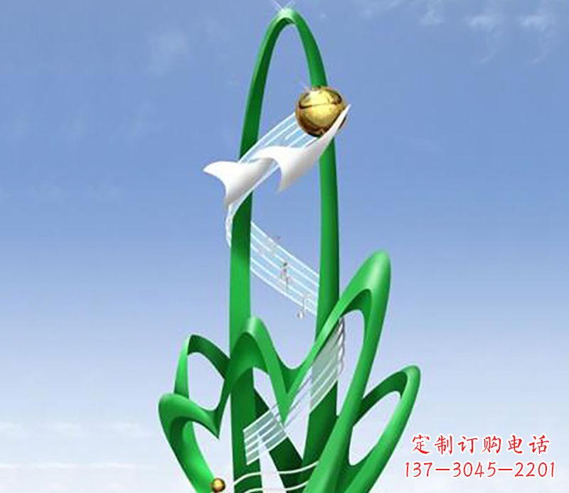金华广场不锈钢树叶景观雕塑