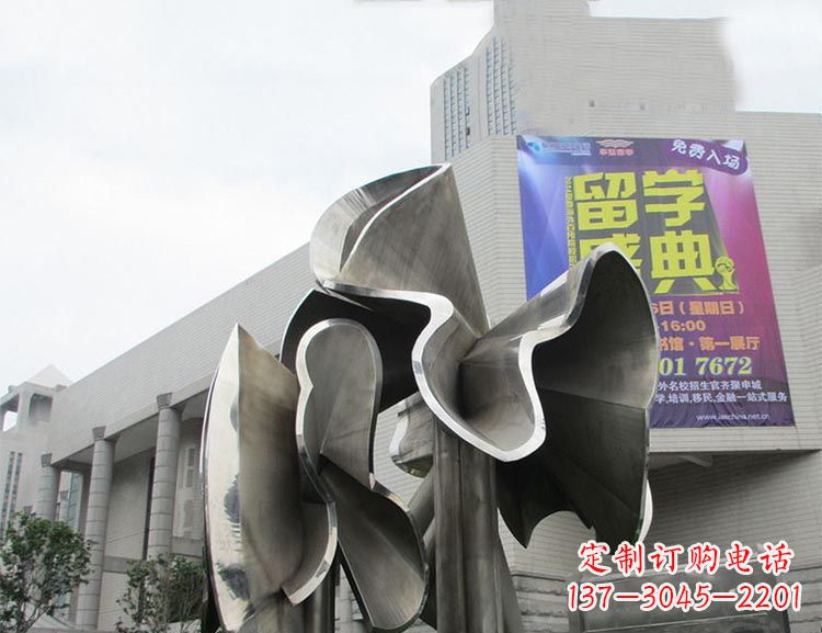 金华全新不锈钢荷叶雕塑,缔造完美景观