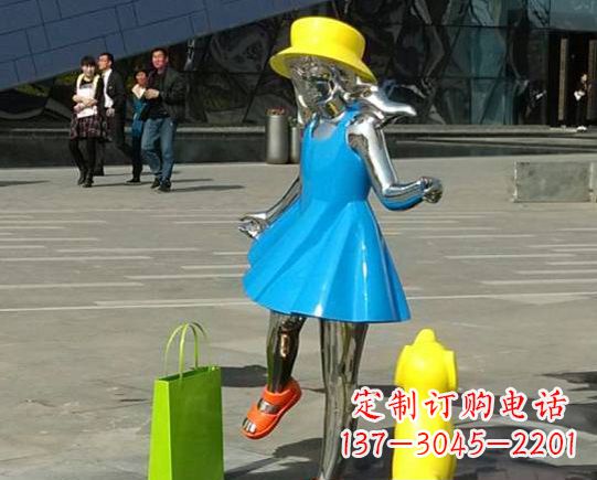 金华广场不锈钢小女孩雕塑