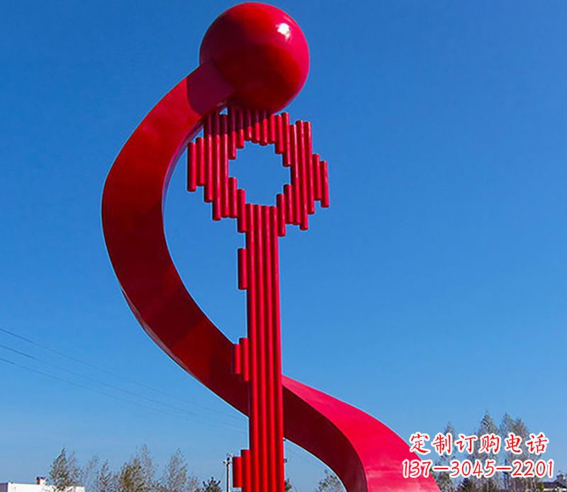 金华广场不锈钢钥匙景观雕塑