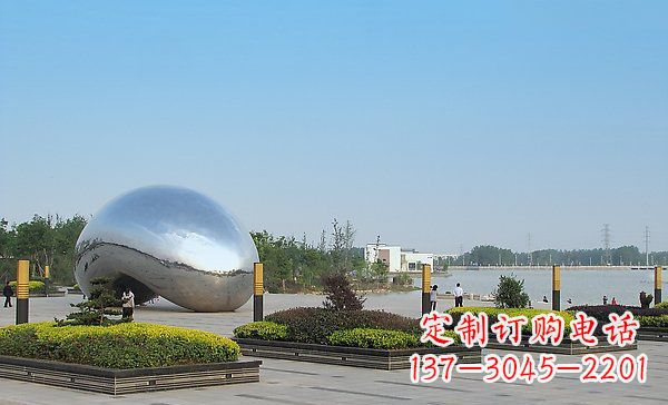 金华华丽而唯美的不锈钢水滴雕塑