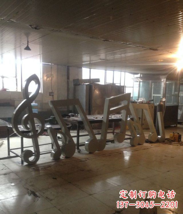 金华精致不锈钢音符景观雕塑