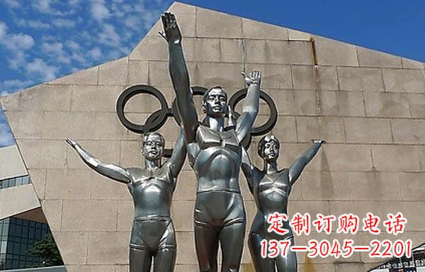 金华中领雕塑|不锈钢运动员雕塑
