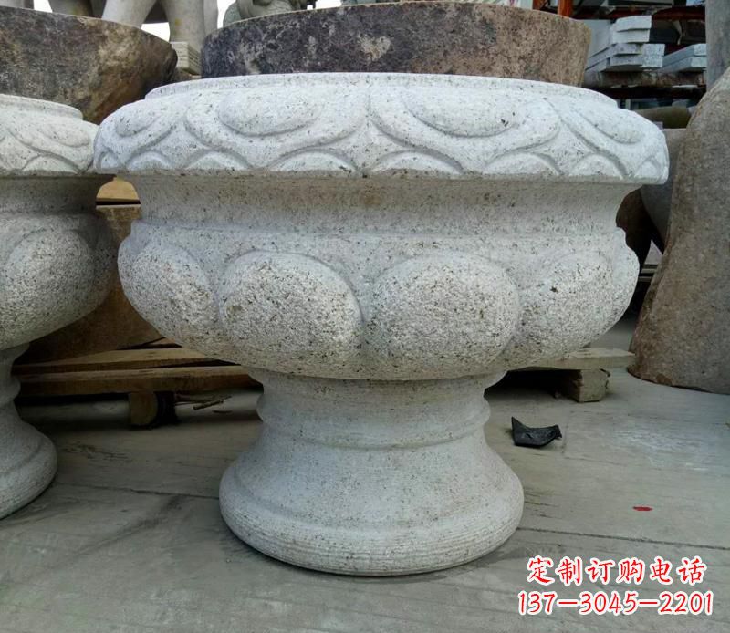金华中领雕塑精美大理石花盆雕塑