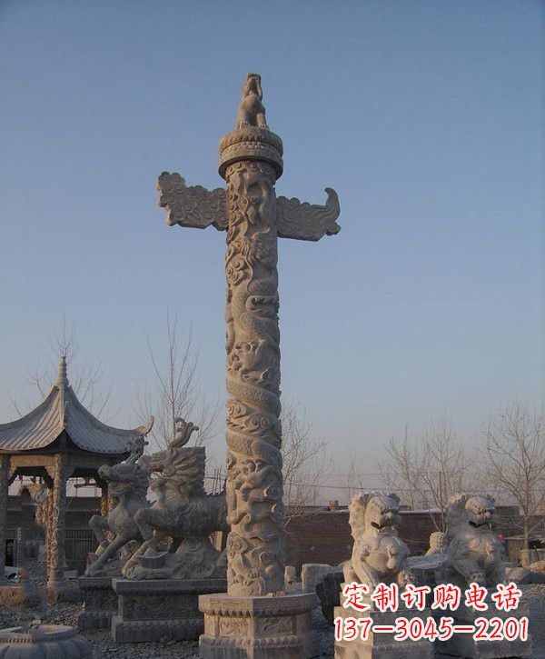 金华广场大理石华表雕塑