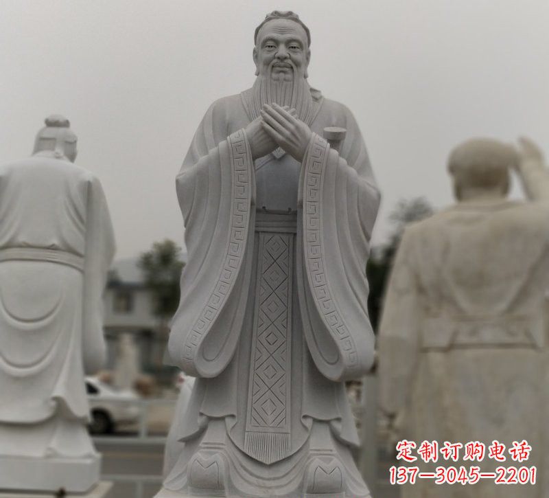金华广场大理石孔子石雕