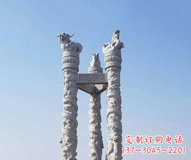 金华广场大理石龙柱景观石雕_2