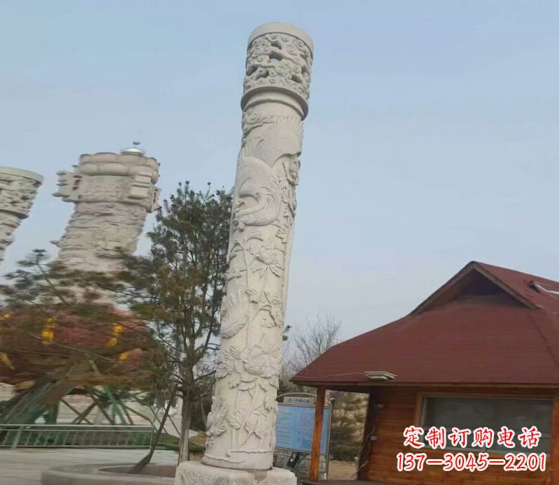 金华广场大理石龙柱景观石雕_1