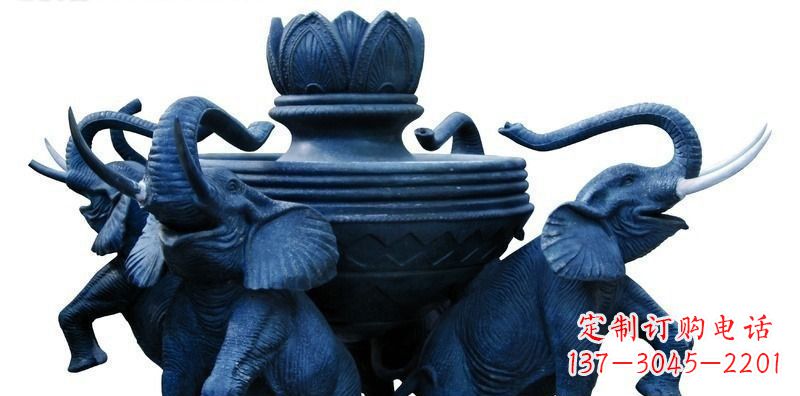 金华广场大象莲花鼎景观铜雕