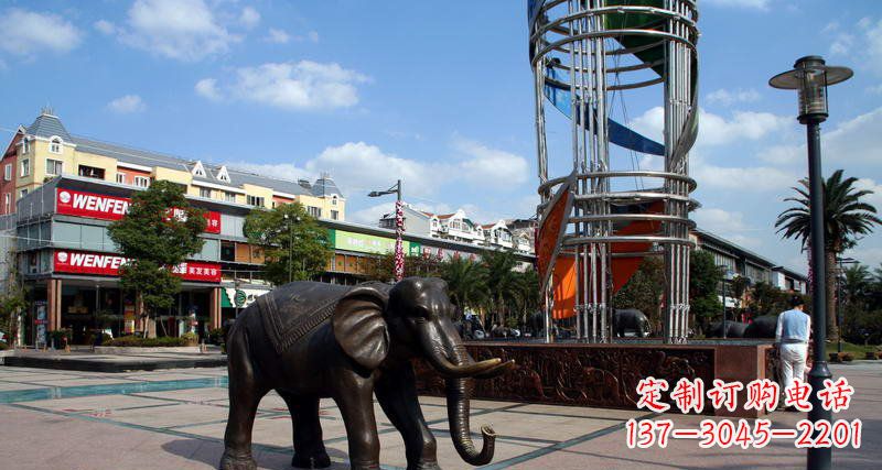 金华广场大象动物铜雕