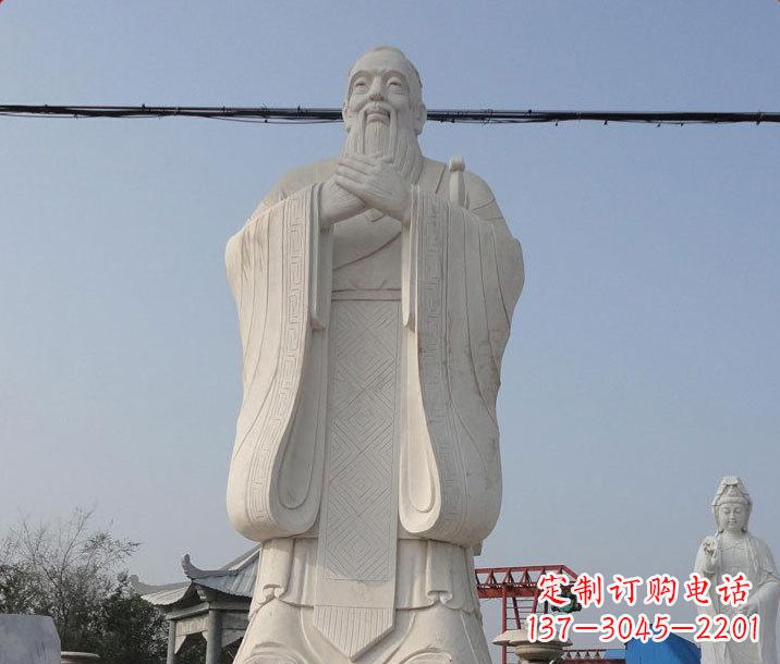 金华雕刻传统文化——中领雕塑的大型石雕孔子