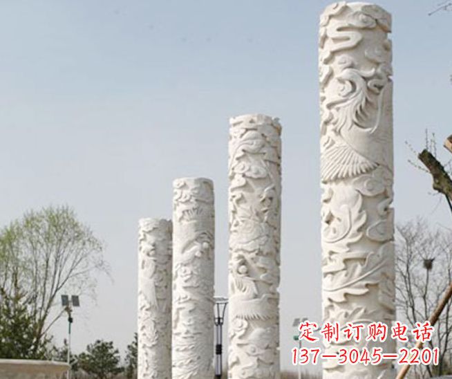 金华尊贵优雅,凤凰浮雕龙柱景观石雕