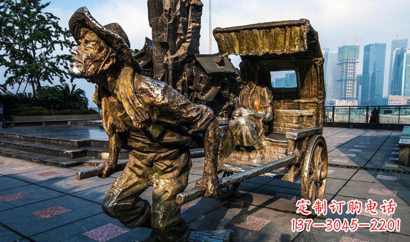 金华广场黄包车纪念铜雕