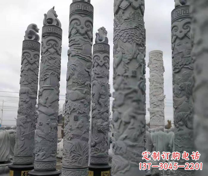 金华广场景观12生肖石柱 (2)