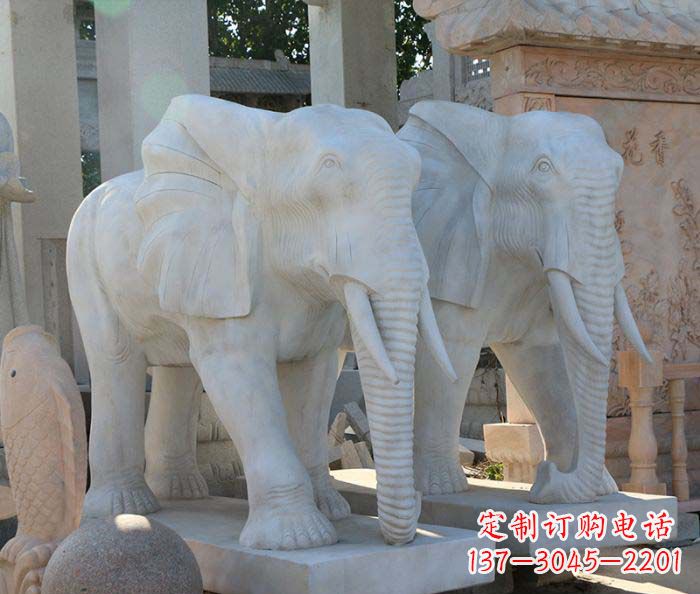金华广场景观大理石大象石雕 (3)