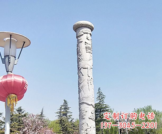 金华广场景观大理石龙柱石雕 (6)