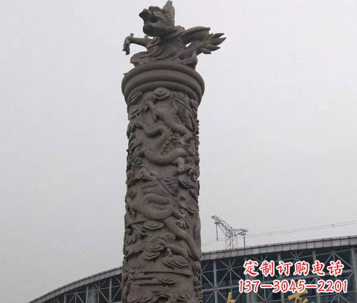 金华中领雕塑|仿古盘龙柱石雕