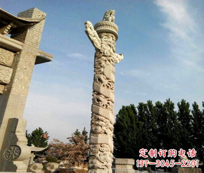 金华广场景观华表石雕 (2)