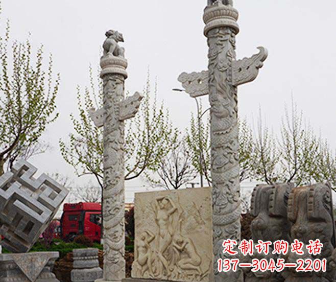 金华盘龙柱石雕华丽装点美丽家园