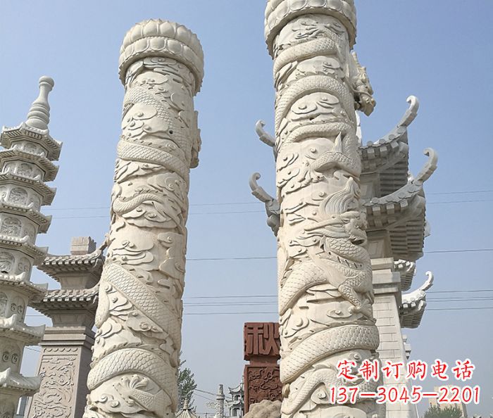金华广场景观盘龙柱石雕 (7)