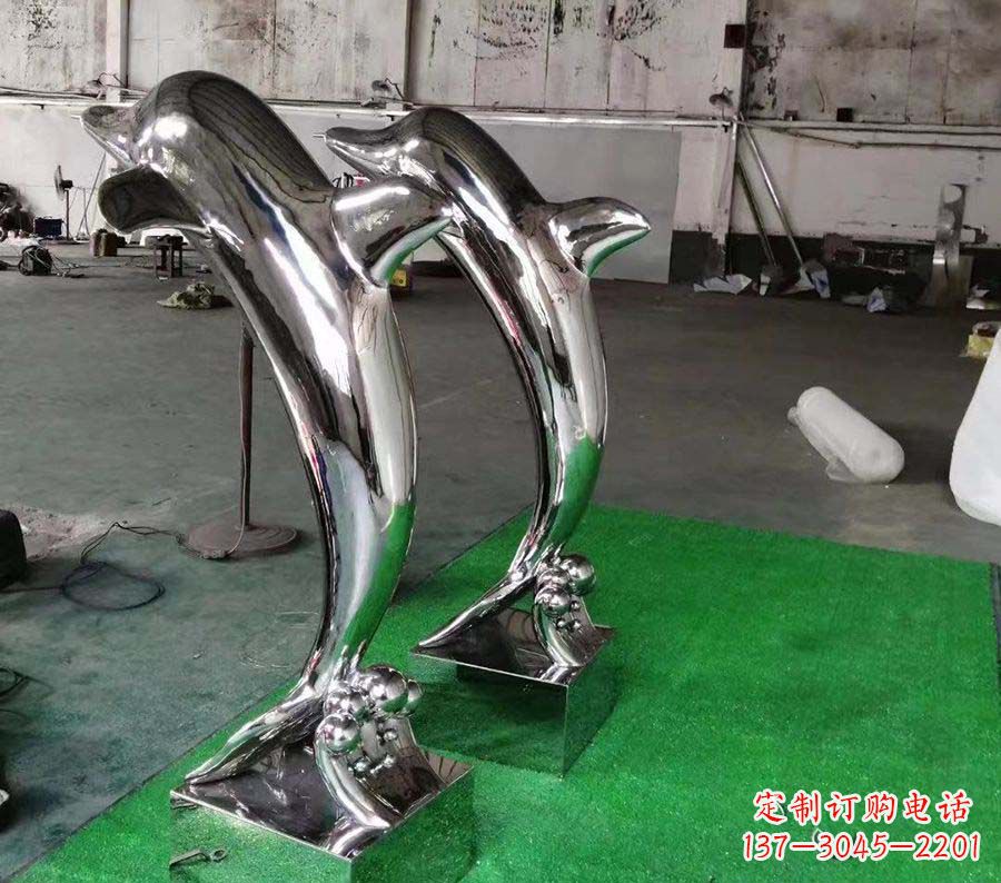 金华镜面不锈钢雕塑——海豚