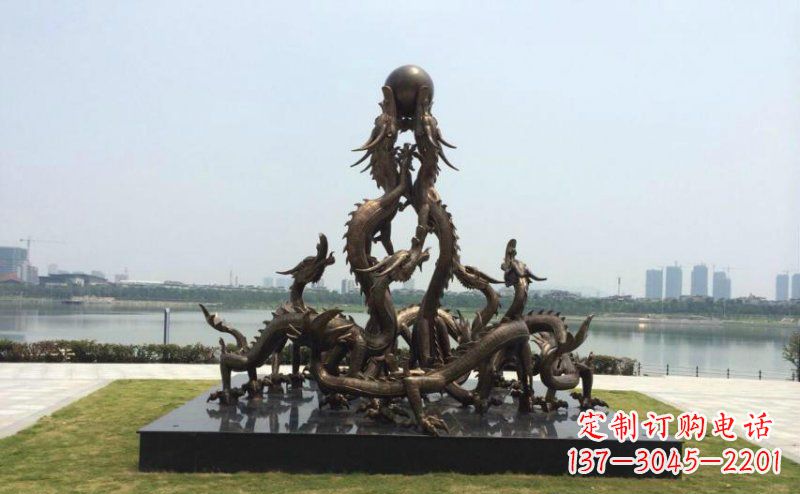 金华广场九龙不锈钢雕塑,雕刻永恒之美