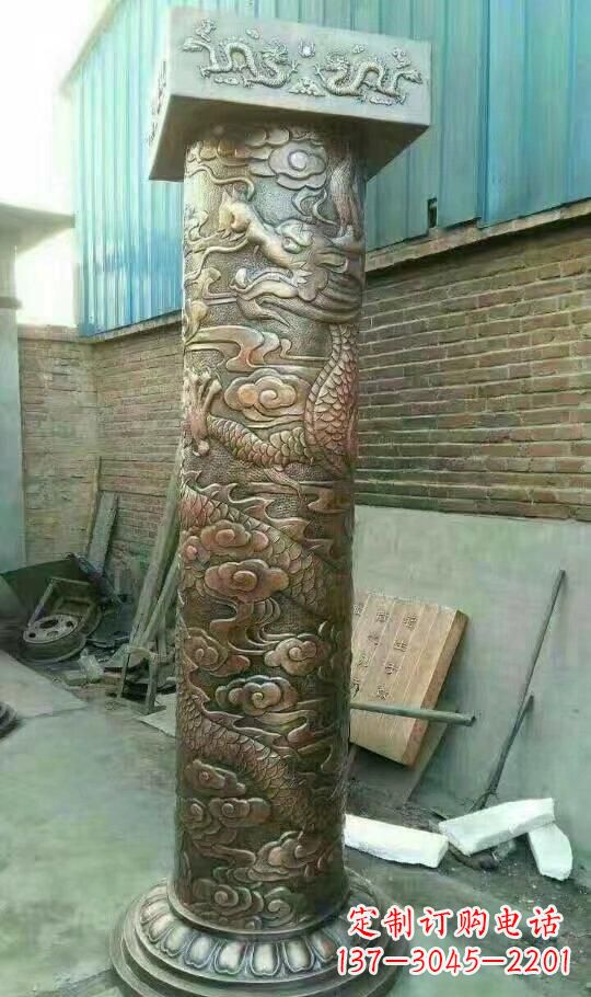 金华广场龙柱铜雕