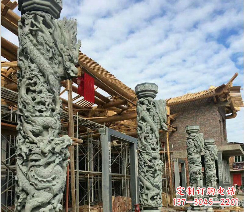 金华高雅大气的龙柱石雕