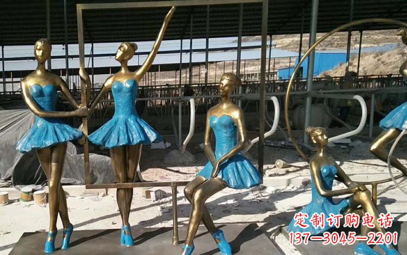 金华广场铜雕美女跳芭蕾人物雕塑
