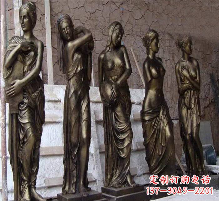 金华浪漫美女装饰铜雕四方