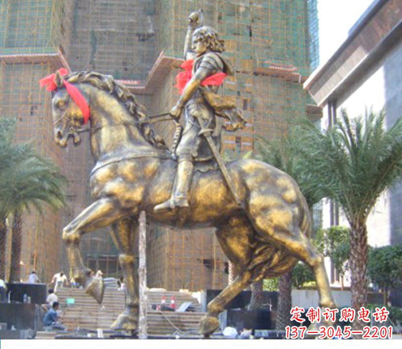 金华广场西方骑马战士纪念铜雕