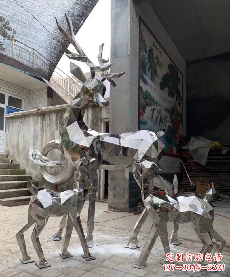 金华精致鹿形不锈钢雕塑