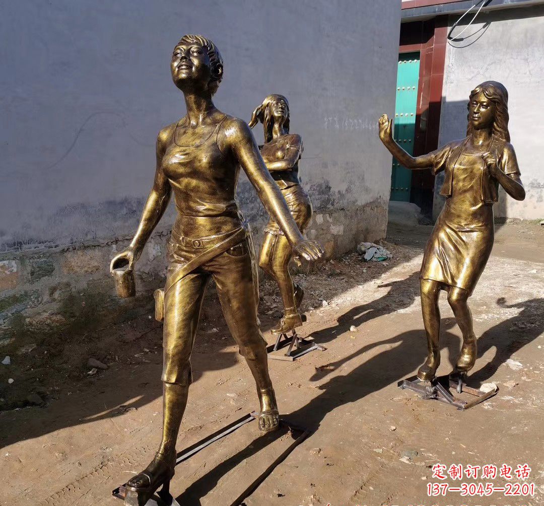金华美女铜雕,精美绝伦!