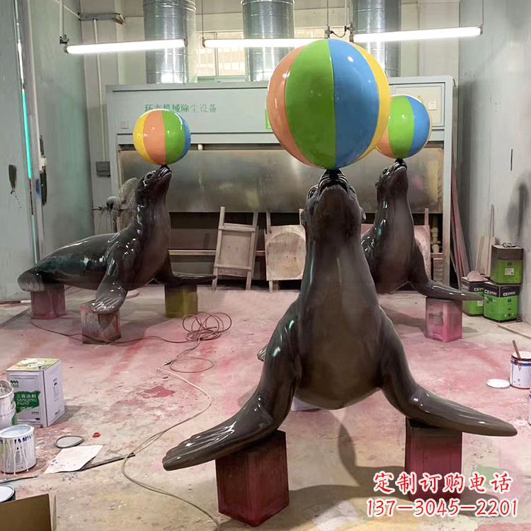 金华海豹玻璃钢雕塑,让您触手可及的自然风情