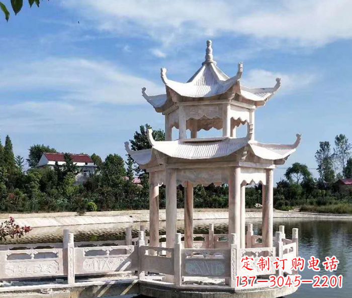 金华中领雕塑精心打造的海边抒情凉亭雕塑,以海…