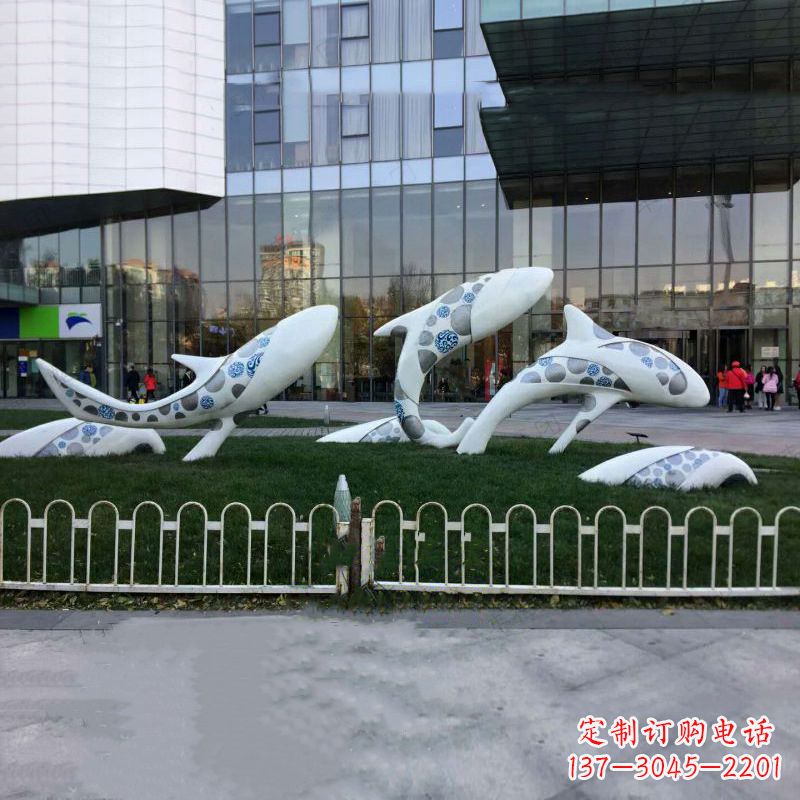 金华城市绿地观赏海豚雕塑