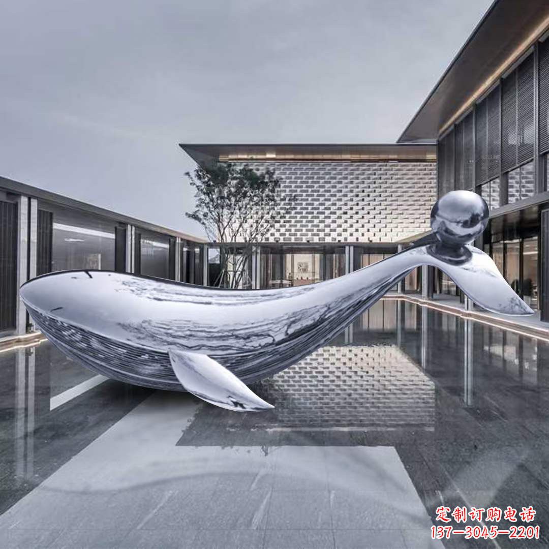金华海豚不锈钢镜面雕塑，公园园林大型动物景观