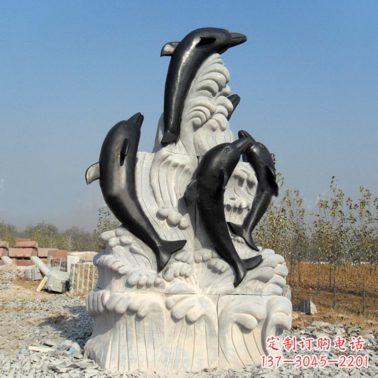 金华中领雕塑公司推出一款新的艺术品——海豚石…