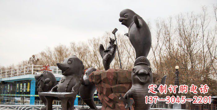 金华精美铜海豚雕塑,精细雕琢把海豚灵魂融入!
