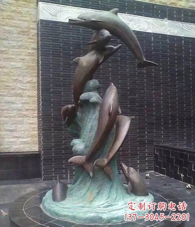金华海豚铜雕