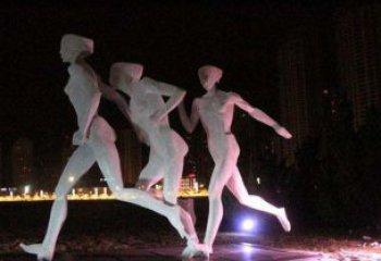 金华优雅靓丽的女性不锈钢跑步雕塑