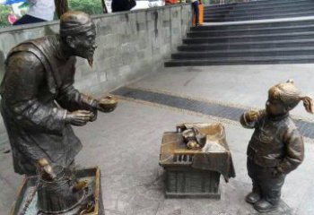金华小女孩铜雕，古朴优雅